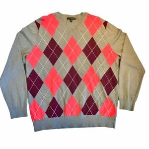 Banana Republic Gray Argyle Sweater